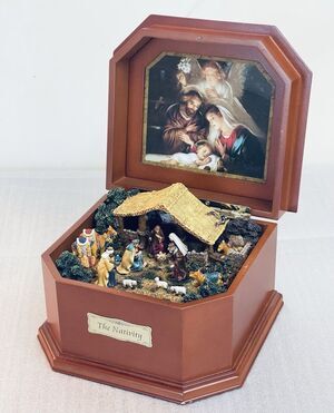 Sankyo Nativity Heirloom Music Box Silent Night Adolfo Simeone 2005 Numbered